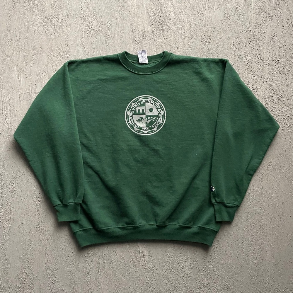Vintage Cal State Northridge CSUN Sweatshirt Mens Large Green 90s Champion